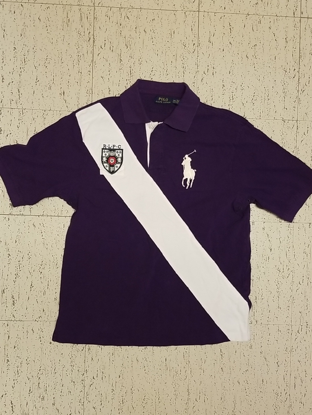 Ralph Lauren Polo Club Big Pony 1/4 Button Down Casual Polo Shirt Vinatage Y2K